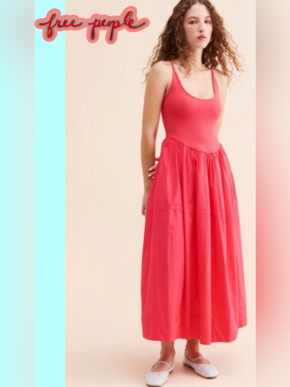 🆕 Free People Dylan Midi Dress Pink Small